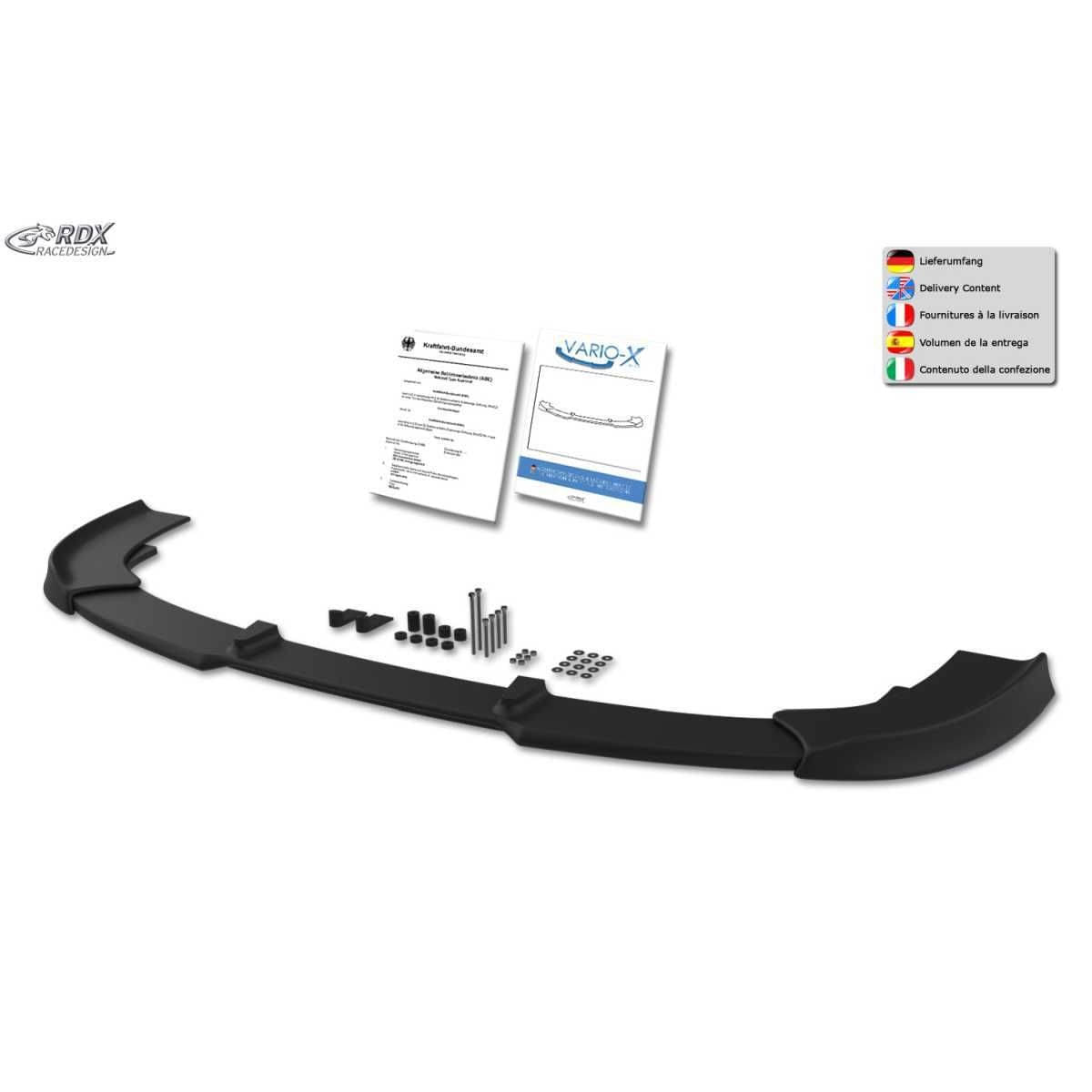 RDX Racedesign Frontspoiler Frontlippe VARIO-X fuer RENAULT Trafic III ab Bj- 2014 - Opel Vivaro B Bj. 2014-2019 - RDFAVX30819