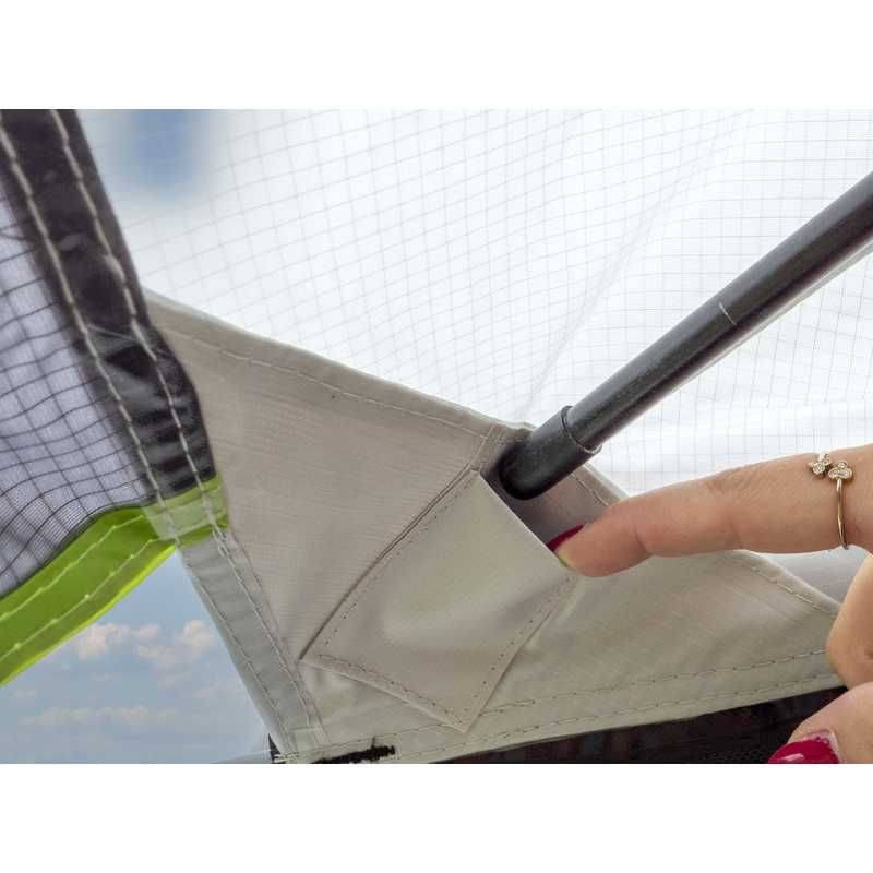 REIMO TENT Sonnenvordach PALM BEACH 2 - 260 x 240 cm - Grau-Lime - 900151