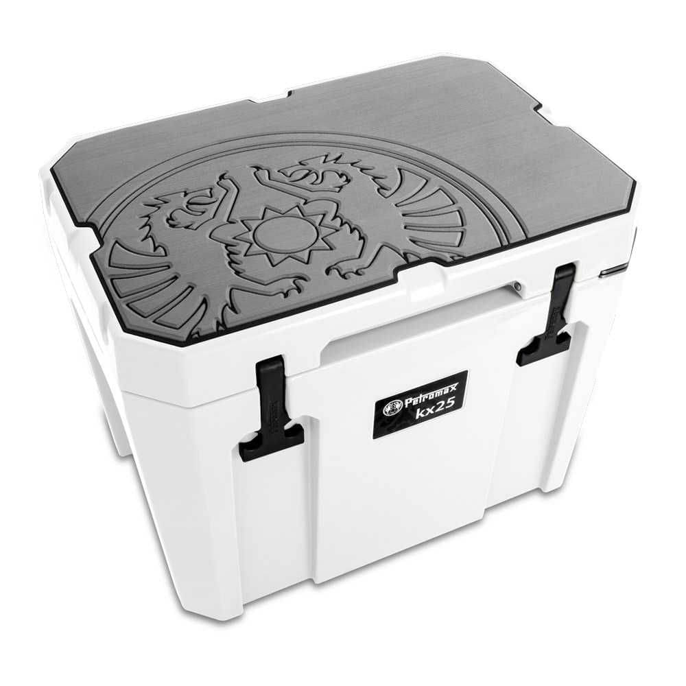 PETROMAX Haft-Auflage fuer Kuehlbox kx25 Grau mit Drachenemblem - kx25-padg-d