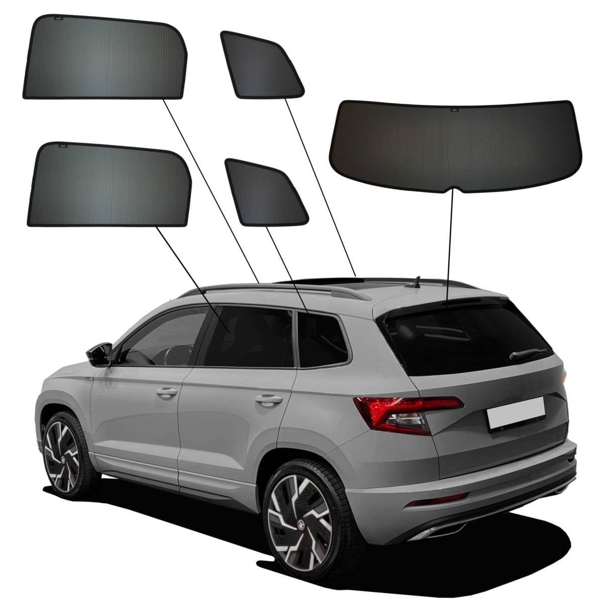WINDESA SunClip Sonnenschutz - Sichtschutz Skoda Karoq ab Bj. 2018 Set ABC - sun-10408abc