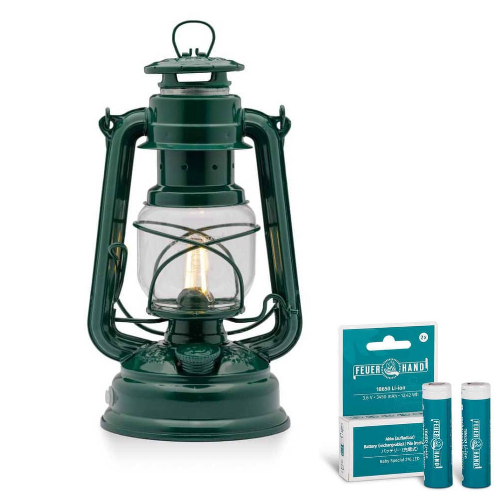 FEUERHAND LED Laterne Baby Special 276 Moss Green Starter-Set 2.0