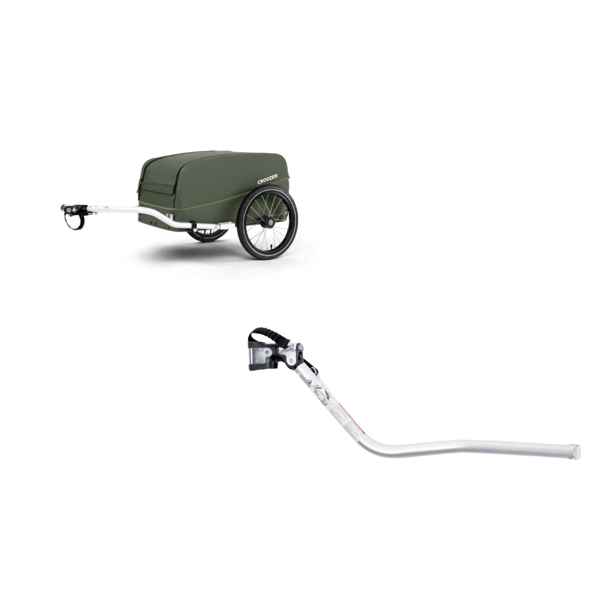 CROOZER Lastenfahrradanhänger Cargo Kalle Moss Green für Fahrräder 16-20 Zoll