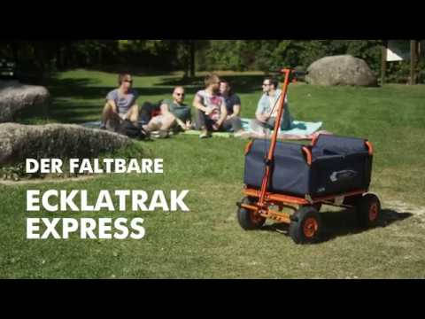 ECKLA Bollerwagen EcklaTrak Express faltbar silber blau Luftreifen 75370